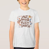Cozy Hot Cocoa en Fuzzy Sokken Ontwerp Tri-Blend Shirt (Voorkant)