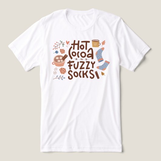 Cozy Hot Cocoa en Fuzzy Sokken Ontwerp Tri-Blend Shirt (Design voorkant)