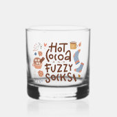 Cozy Hot Cocoa en Fuzzy Sokken Ontwerp Whisky Glas (Voorkant)