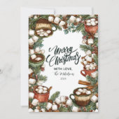 Cozy Hot Cocoa Mok Vrolijk Kerstfeest Feestdagenkaart (Voorkant)