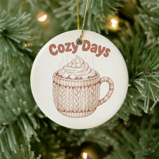 Cozy Hot Cocoa Warm Marshmallow Mug Holiday Keramisch Ornament (Boom)