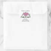 Cozy House Change of Address Vierkante Sticker (Tas)