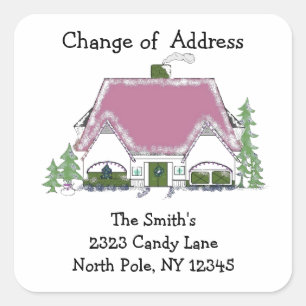 Cozy House Change of Address Vierkante Sticker