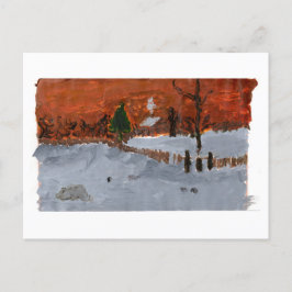 Cozy house in sneeuwlandschap briefkaart