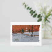 Cozy house in sneeuwlandschap briefkaart (Staand voorkant)