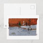 Cozy house in sneeuwlandschap briefkaart (Voorkant / Achterkant)