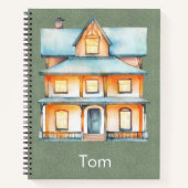 Cozy House Notebook – Warm Watercolor Home Design Notitieboek (Voorkant)