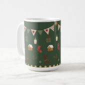 Cozy Hygge Holiday Reindeer & Gingerbread Mug Koffiemok (Voorkant links)