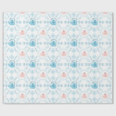 Cozy Hygge Scandinavische kersttheepatroon Cadeaupapier (Vlak)