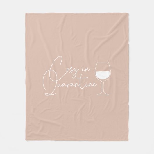 Cozy in Quarantine Wine Blush Pink Fleece Deken (Voorkant)