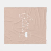 Cozy in Quarantine Wine Blush Pink Fleece Deken (Voorkant (Horizontaal))
