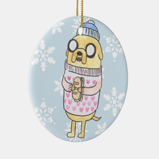 Cozy Jake Dog Keramisch Ornament (Rechts)