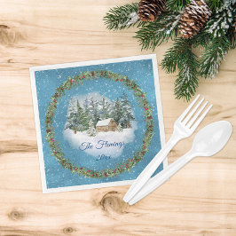 Cozy kerst Woodland Scene Servet
