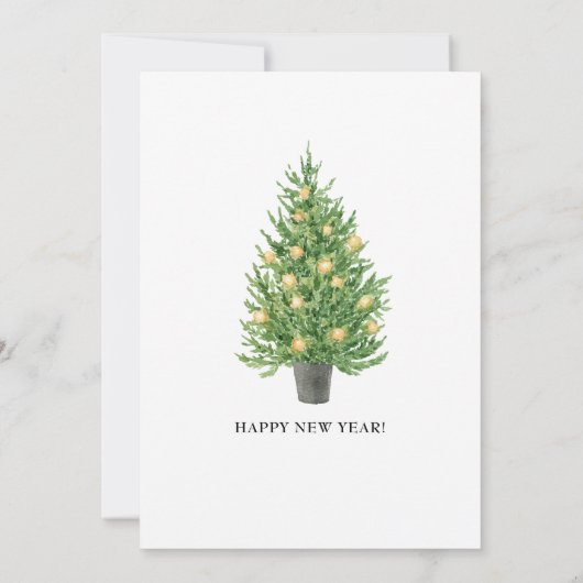 Cozy Kerstboom Fireplace Aangepaste feestdag Kaart (Achterkant)