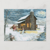 Cozy KerstCabin Briefkaart (Voorkant)