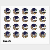 Cozy KerstCabin Ronde Sticker (Vel)