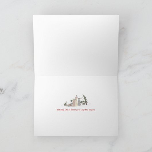 Cozy kerstfireplace Foto Wenskaart Feestdagen Kaart (Binnen)