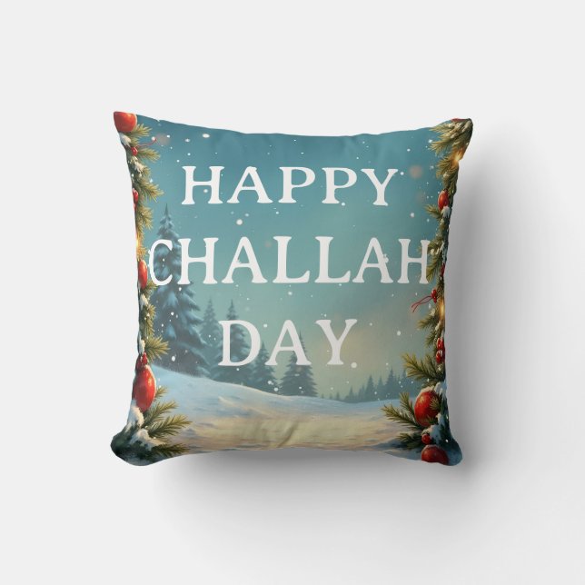 Cozy KerstHappy Challah Day Kussen (Voorkant)