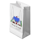 Cozy Kersthuis Klein Cadeauzakje (Voorkant Gekanteld)