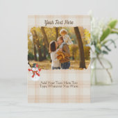 Cozy Kerstmis met Tartan Tan Neutral Snowman Kaart (Staand voorkant)
