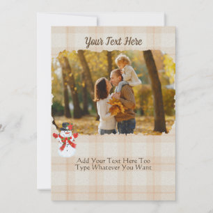 Cozy Kerstmis met Tartan Tan Neutral Snowman Kaart