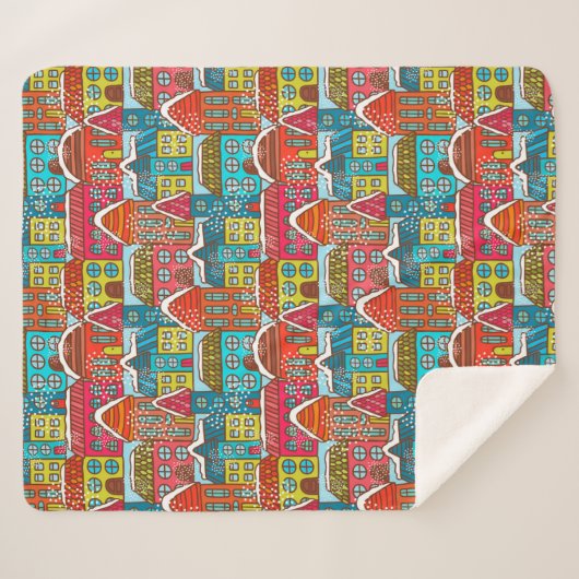 Cozy Kerstmis Sherpa Deken (Voorkant (horizontaal))