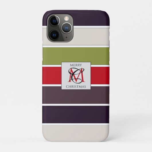Cozy kerstpasta Color Palette Monogram Case-Mate iPhone Case (Achterkant)
