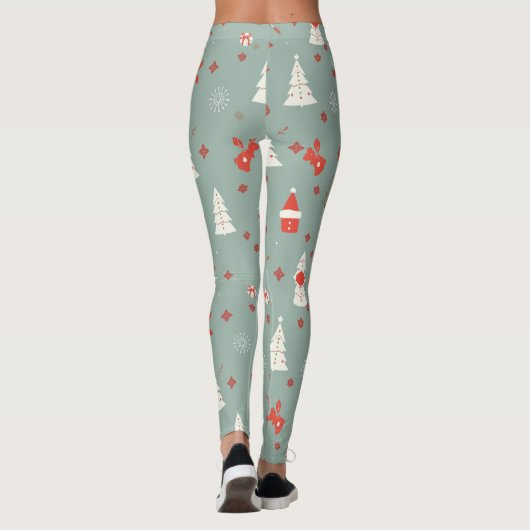 Cozy Kerstpattern Leggings (Achterkant)