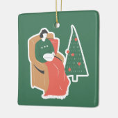 Cozy kerstversiering keramisch ornament (Links)