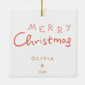 Cozy kerstversiering keramisch ornament (Achterkant)