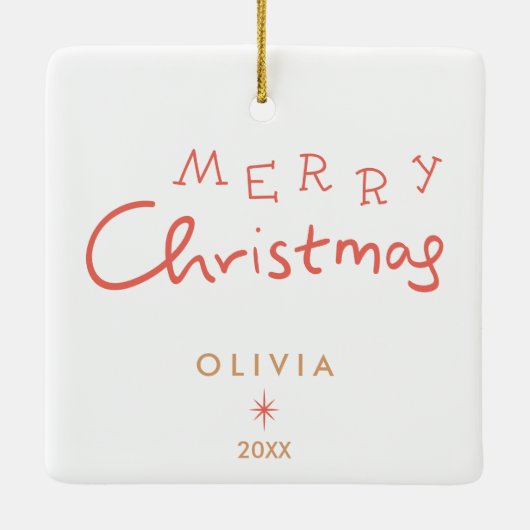 Cozy kerstversiering keramisch ornament (Achterkant)