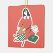 Cozy kerstversiering keramisch ornament (Links)