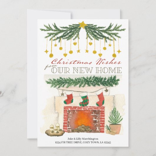 Cozy Kerstvesting Nieuwe Home Holiday Beweging Aankondiging (Voorkant)