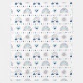 Cozy Kids Blanket Pastel Pink and Navy Vibes Fleece Deken (Voorkant)