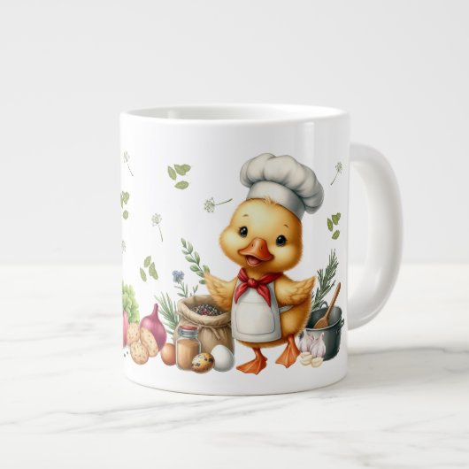 Cozy Kitchen Ducks Cute Cooking Design Grote Koffiekop (Voorkant rechts)