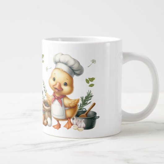 Cozy Kitchen Ducks Cute Cooking Design Grote Koffiekop (Rechts)