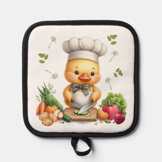 Cozy Kitchen Ducks Cute Cooking Design Pannenlap (Voorkant)