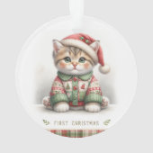 Cozy Kitten in Holiday Sweater Ornament (achterkant)