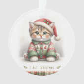 Cozy Kitten in Holiday Sweater Ornament (voorkant)