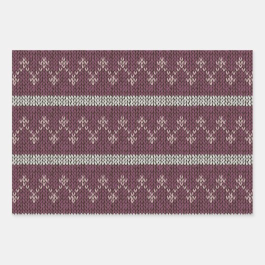 Cozy Knit Pattern Wrapping Paper Set (Voorkant 3)