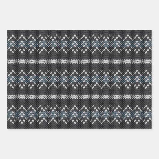Cozy Knit Pattern Wrapping Paper Set (Voorkant 2)