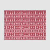 Cozy Knit Red Knit Sweater Pattern Tissuepapier (Voorkant)