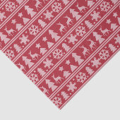 Cozy Knit Red Knit Sweater Pattern Tissuepapier (Detail)