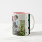 Cozy Knit Sweater Pattern Photo Holiday Tweekleurige Koffiemok (Voorkant rechts)