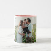 Cozy Knit Sweater Pattern Photo Holiday Tweekleurige Koffiemok (Center)