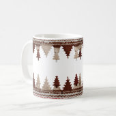 Cozy Knitted Christmas Trees Fair Isle Classic  Koffiemok (Voorkant links)