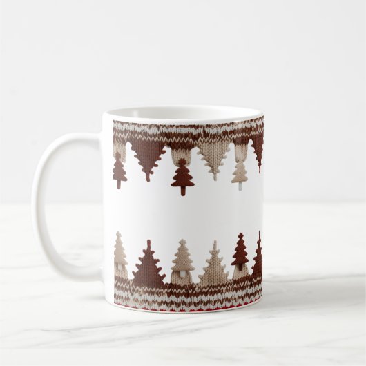 Cozy Knitted Christmas Trees Fair Isle Classic  Koffiemok (Links)