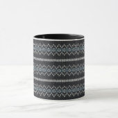 Cozy Knitted Pattern Black and Gray Mug Mok (Midden)