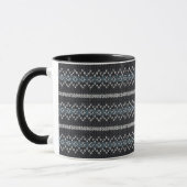 Cozy Knitted Pattern Black and Gray Mug Mok (Links)