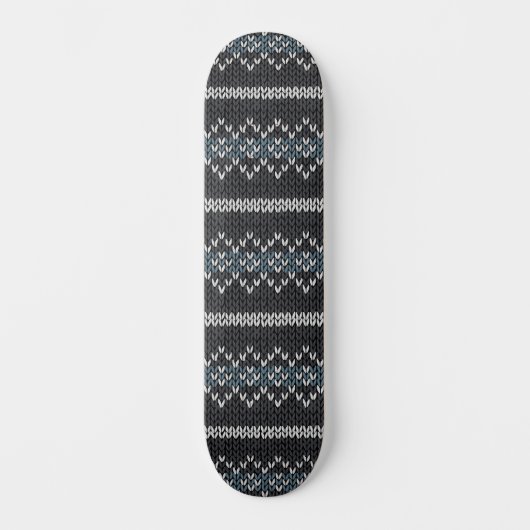 Cozy Knitted Pattern Black and Gray Skateboard (Voorkant)